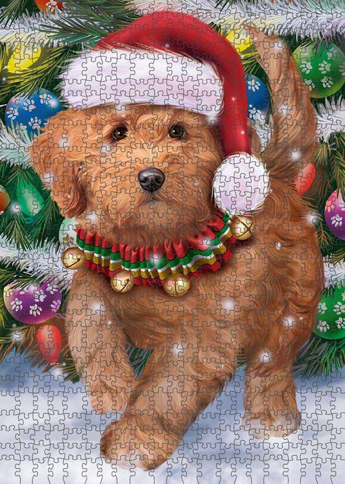 Trotting in the Snow Goldendoodle Dog Puzzle  PUZL86004