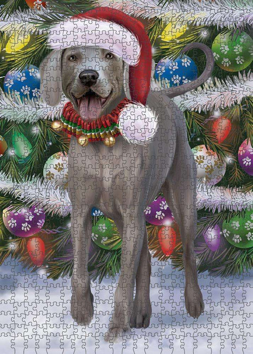 Trotting in the Snow Weimaraner Dog Puzzle with Photo Tin PUZL86084