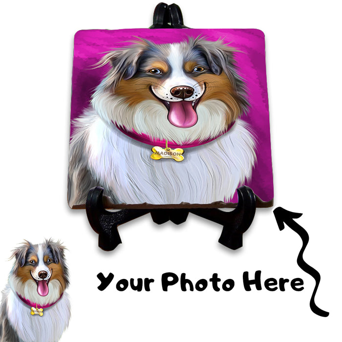 Add Your PERSONALIZED PET Painting Portrait Photo on Stone Tile