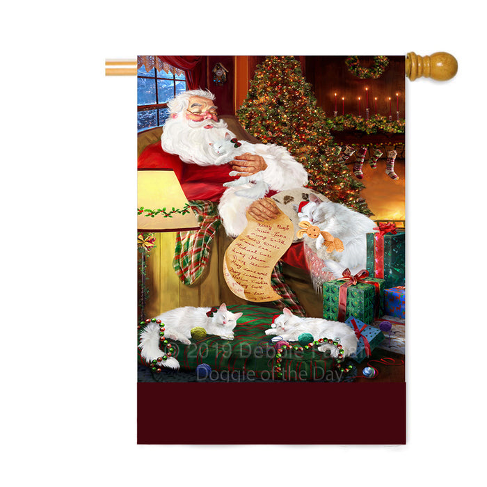 Personalized Vizsla Dogs and Puppies Sleeping with Santa Custom House Flag FLG-DOTD-A62733