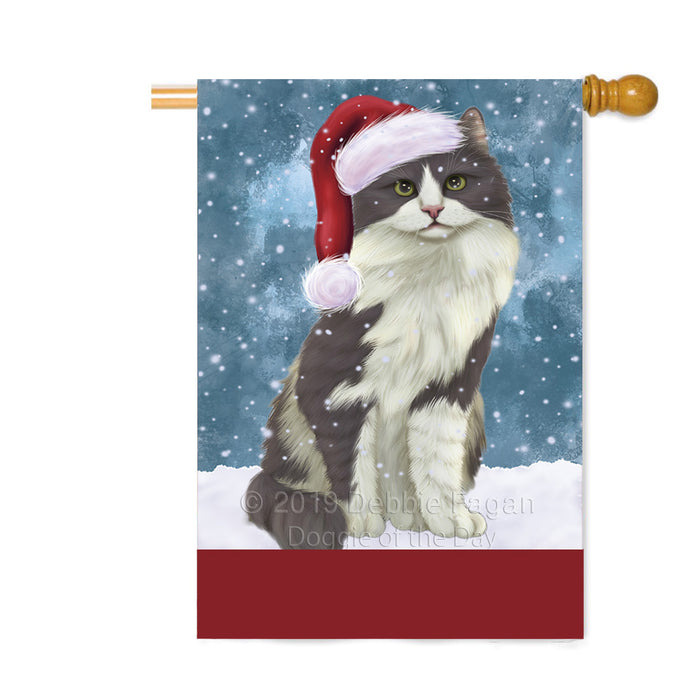Personalized Let It Snow Happy Holidays Turkish Angora Cat Custom House Flag FLG-DOTD-A62529