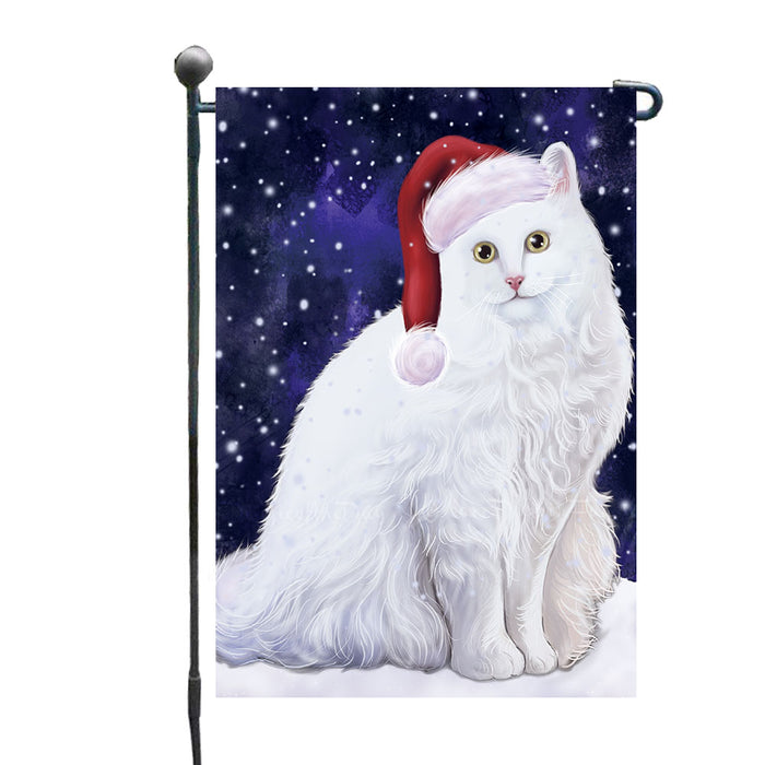 Christmas Let it Snow Turkish Angora Cat Garden Flags Outdoor Decor for Homes and Gardens Double Sided Garden Yard Spring Decorative Vertical Home Flags Garden Porch Lawn Flag for Decorations GFLG68819