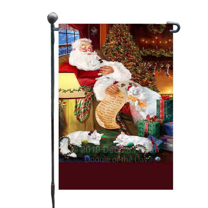Personalized Vizsla Dogs and Puppies Sleeping with Santa Custom Garden Flags GFLG-DOTD-A62677