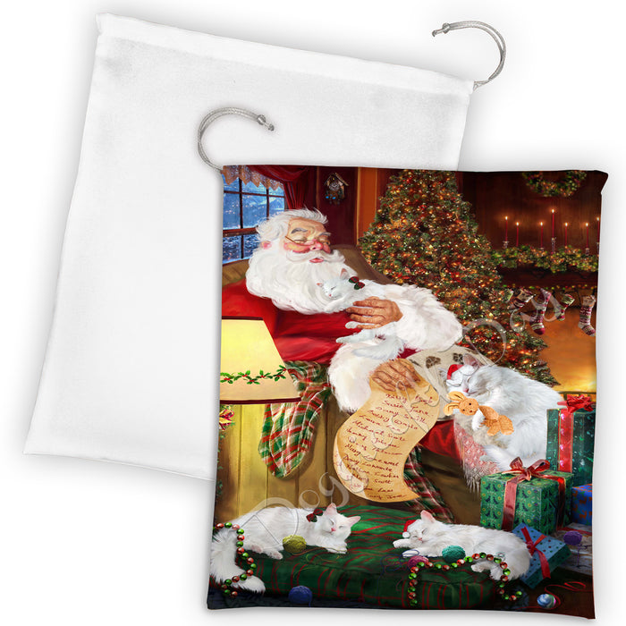 Santa Sleeping with Vizsla Dogs Drawstring Laundry or Gift Bag LGB48860