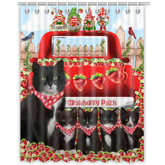 Tuxedo Shower Curtain: Explore a Variety of Designs, Custom, Personalized, Waterproof Bathtub Curtains for Bathroom with Hooks, Gift for Cat and Pet Lovers