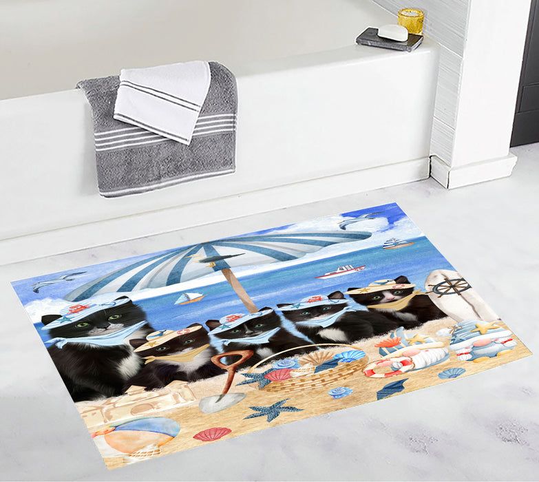 Tuxedo Personalized Bath Mat, Explore a Variety of Custom Designs, Anti-Slip Bathroom Rug Mats, Pet and Cat Lovers Gift