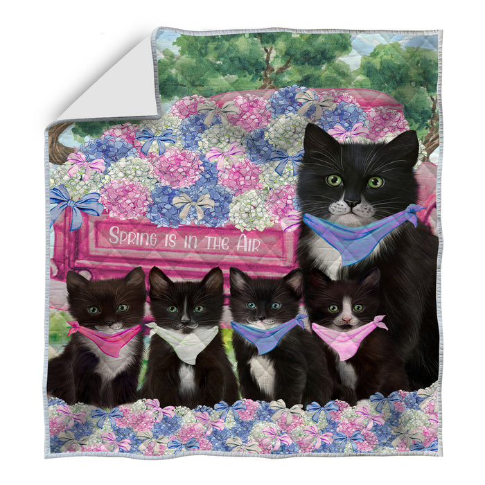 Tuxedo Bed Quilt, Explore a Variety of Designs, Personalized, Custom, Bedding Coverlet Quilted, Pet and Cat Lovers Gift