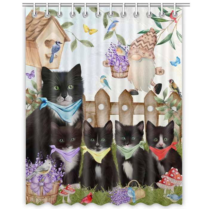 Tuxedo Shower Curtain: Explore a Variety of Designs, Personalized, Custom, Waterproof Bathtub Curtains for Bathroom Decor with Hooks, Pet Gift for Cat Lovers