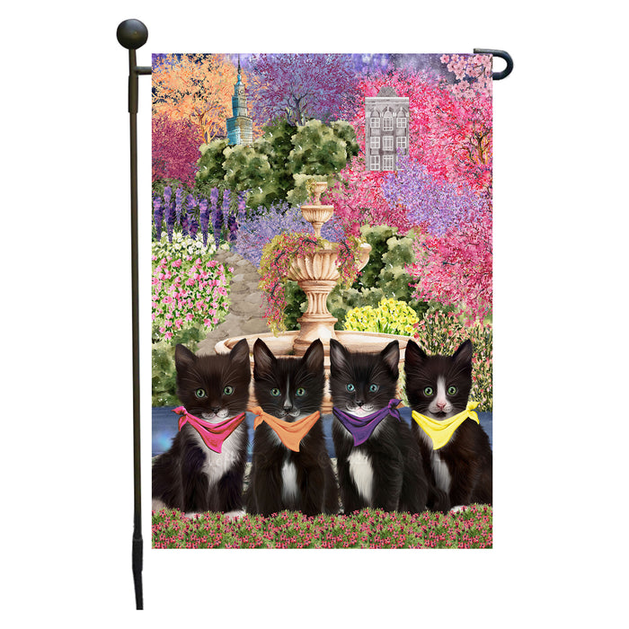 Tuxedo Cats Garden Flag: Explore a Variety of Designs, Weather Resistant, Double-Sided, Custom, Personalized, Outside Garden Yard Decor, Flags for Cat and Pet Lovers