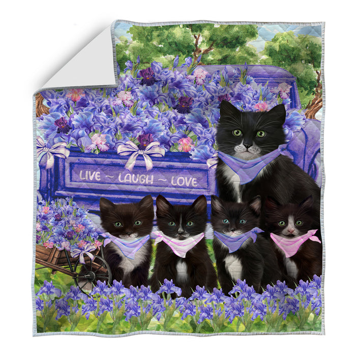 Tuxedo Bedspread Quilt, Bedding Coverlet Quilted, Explore a Variety of Designs, Personalized, Custom, Cat Gift for Pet Lovers