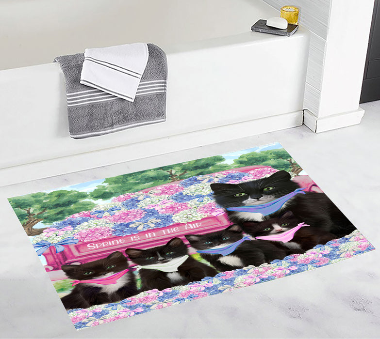 Tuxedo Custom Bath Mat, Explore a Variety of Personalized Designs, Anti-Slip Bathroom Pet Rug Mats, Cat Lover's Gifts