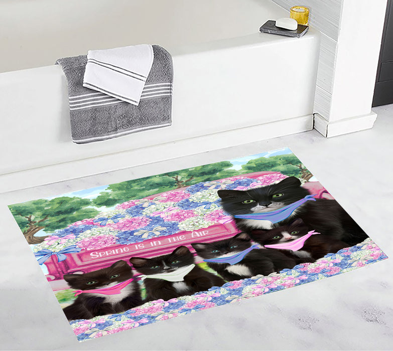 Tuxedo Anti-Slip Bath Mat, Explore a Variety of Designs, Soft and Absorbent Bathroom Rug Mats, Personalized, Custom, Cat and Pet Lovers Gift