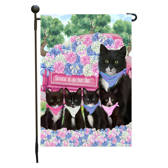 Tuxedo Cats Garden Flag: Explore a Variety of Personalized Designs, Double-Sided, Weather Resistant, Custom, Outdoor Garden Yard Decor for Cat and Pet Lovers