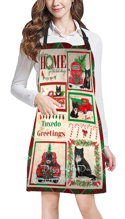Welcome Home for Holidays Tuxedo Cats Apron Apron48461