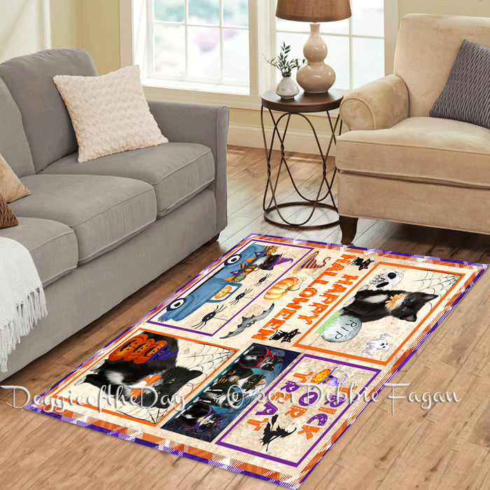 Happy Halloween Trick or Treat Tuxedo Cats Polyester Living Room Carpet Area Rug ARUG66012
