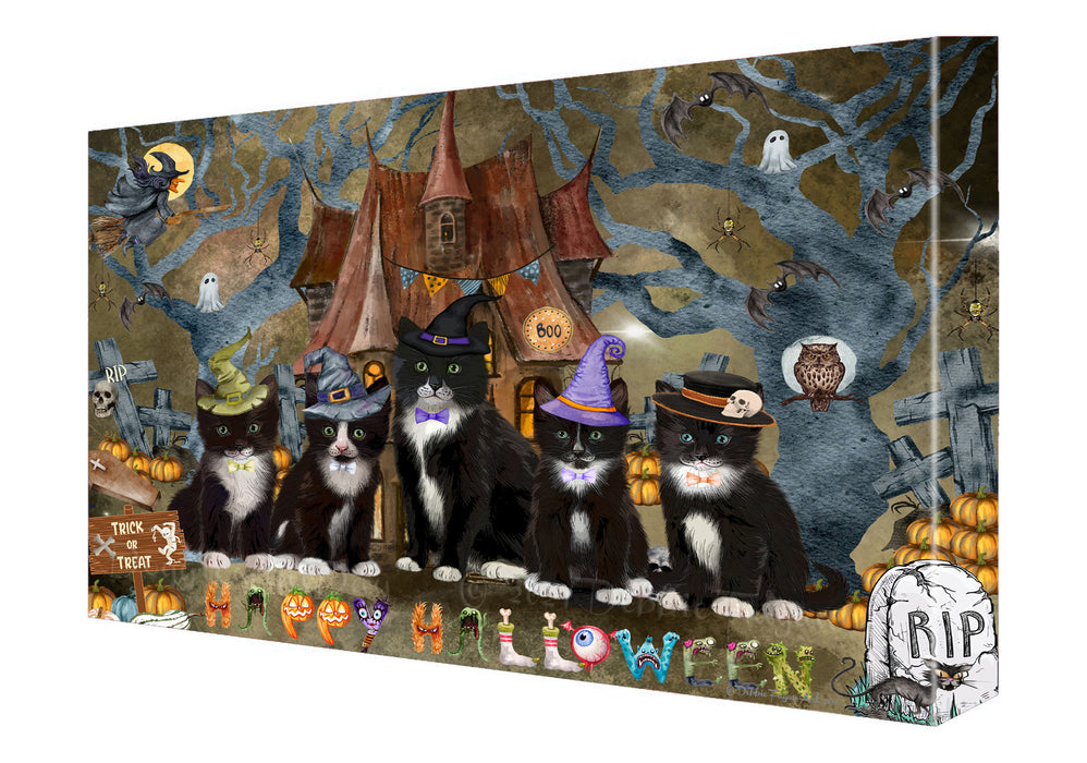 Tuxedo Cats Canvas: Explore a Variety of Designs, Custom, Digital Art Wall Painting, Personalized, Ready to Hang Halloween Room Decor, Pet Gift for Cat Lovers