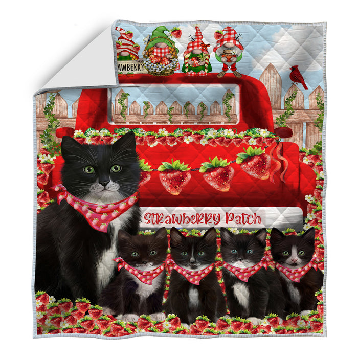 Tuxedo Bedspread Quilt, Bedding Coverlet Quilted, Explore a Variety of Designs, Personalized, Custom, Cat Gift for Pet Lovers