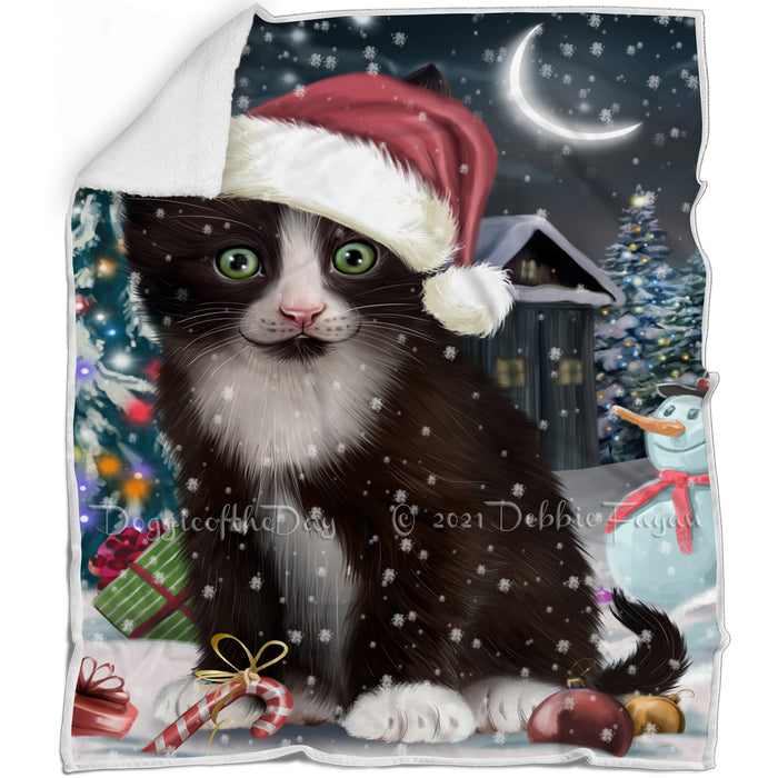 Have a Holly Jolly Tuxedo Cat Christmas Blanket BLNKT81876