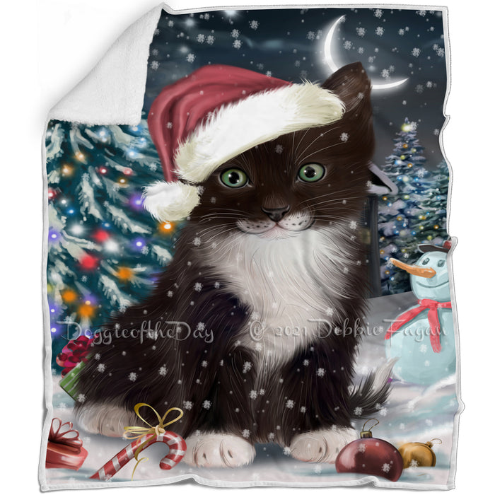 Have a Holly Jolly Tuxedo Cat Christmas Blanket BLNKT81903