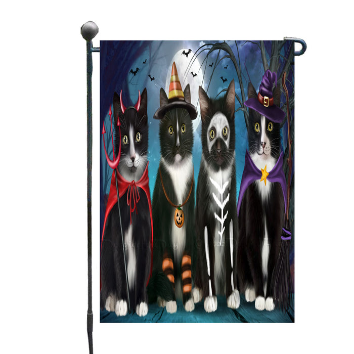 Halloween Trick or Treat Tuxedo Cats Garden Flags Outdoor Decor for Homes and Gardens Double Sided Garden Yard Spring Decorative Vertical Home Flags Garden Porch Lawn Flag for Decorations