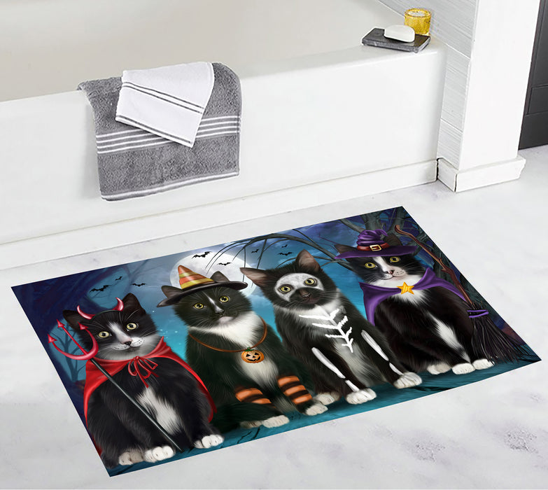 Halloween Trick or Teat Tuxedo Cats Bath Mat