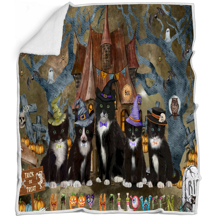 Tuxedo Blanket: Explore a Variety of Personalized Designs, Bed Cozy Sherpa, Fleece and Woven, Custom Cat Gift for Pet Lovers