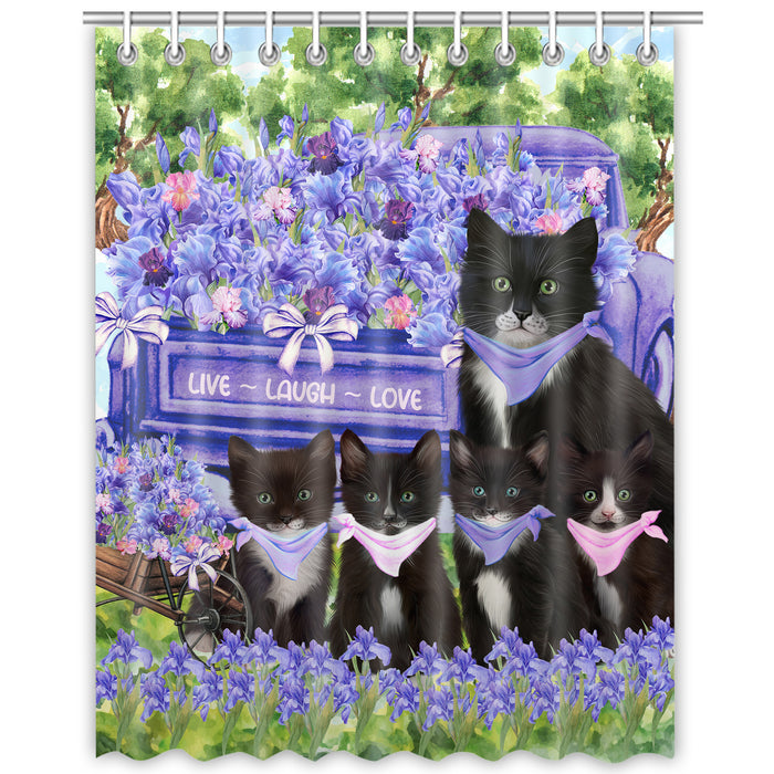 Tuxedo Shower Curtain: Explore a Variety of Designs, Personalized, Custom, Waterproof Bathtub Curtains for Bathroom Decor with Hooks, Pet Gift for Cat Lovers