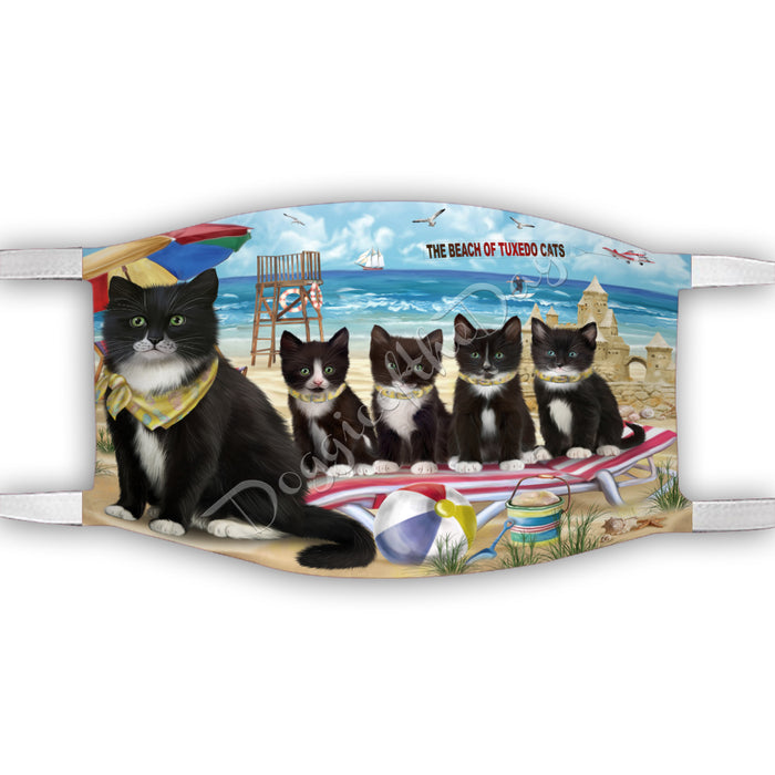Pet Friendly Beach Tuxedo Cats Face Mask FM49150