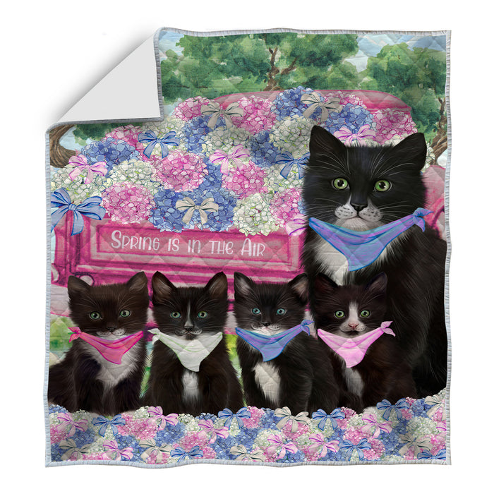 Tuxedo Bedspread Quilt, Bedding Coverlet Quilted, Explore a Variety of Designs, Personalized, Custom, Cat Gift for Pet Lovers