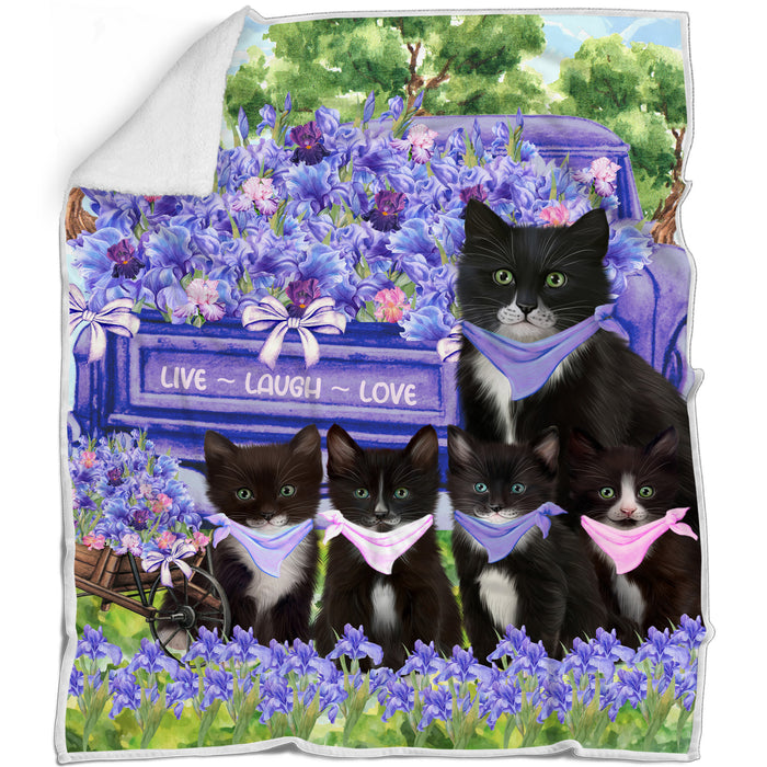 Tuxedo Blanket: Explore a Variety of Custom Designs, Bed Cozy Woven, Fleece and Sherpa, Personalized Cat Gift for Pet Lovers