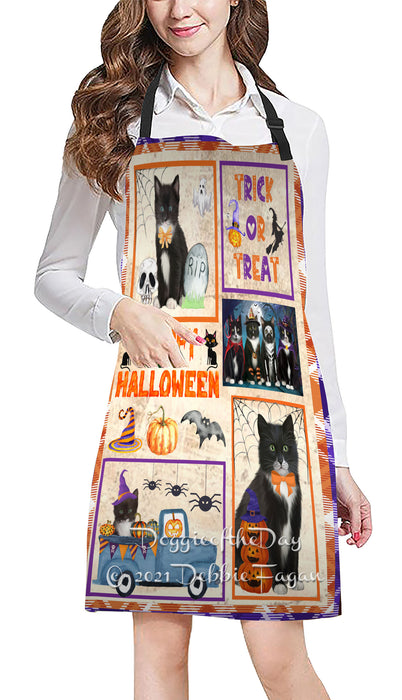 Happy Halloween Trick or Treat Tuxedo Cats Cooking Kitchen Adjustable Apron Apron49370