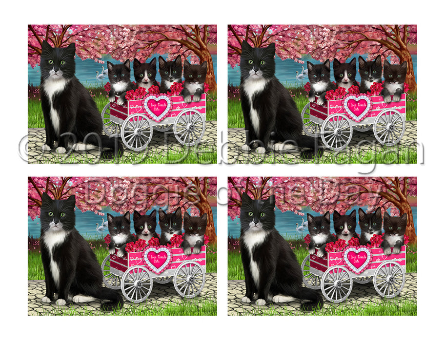 I Love Tuxedo Cats in a Cart Placemat