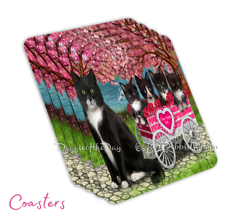 Mother's Day Gift Basket Tuxedo Cats Blanket, Pillow, Coasters, Magnet, Coffee Mug and Ornament
