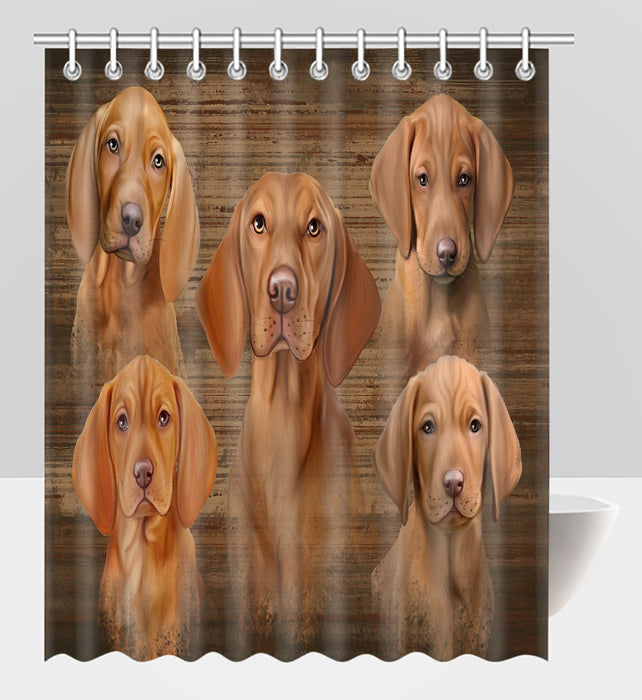Rustic Vizsla Dogs Shower Curtain