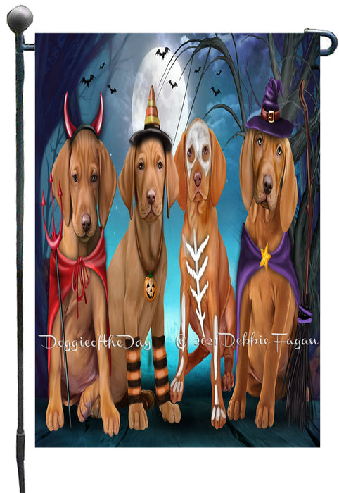 Happy Halloween Trick or Treat Vizsla Dogs Garden Flags- Outdoor Double Sided Garden Yard Porch Lawn Spring Decorative Vertical Home Flags 12 1/2"w x 18"h