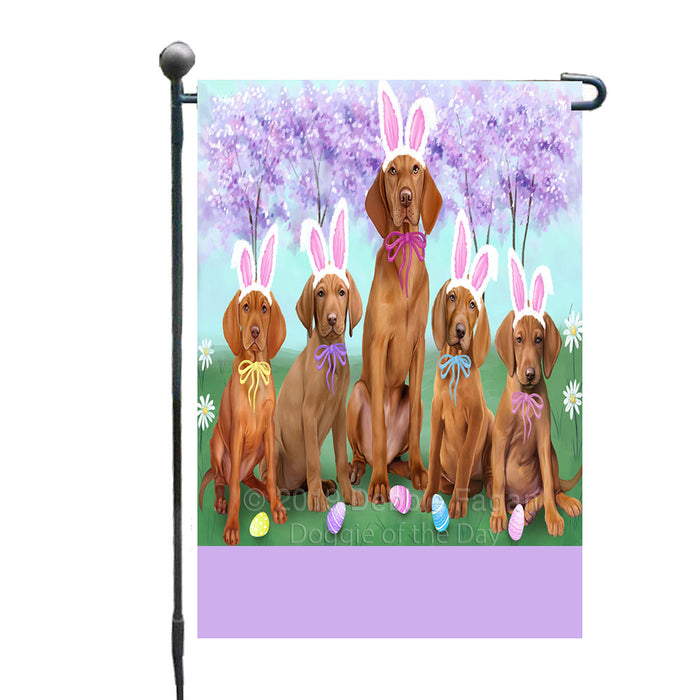 Personalized Easter Holiday Vizsla Dogs Custom Garden Flags GFLG-DOTD-A59052