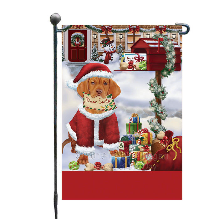 Personalized Happy Holidays Mailbox Vizsla Dog Christmas Custom Garden Flags GFLG-DOTD-A59979