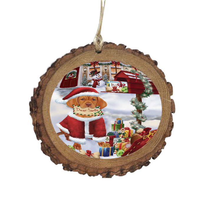 Vizsla Dog Dear Santa Letter Christmas Holiday Mailbox Wooden Christmas Ornament WOR49091