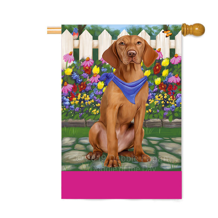 Personalized Spring Floral Vizsla Dog Custom House Flag FLG-DOTD-A63088