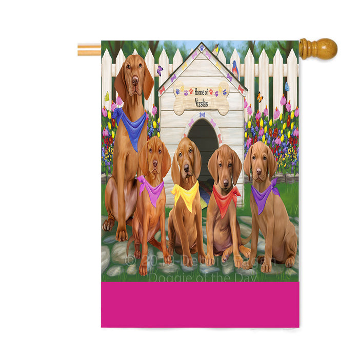 Personalized Spring Dog House Vizsla Dogs Custom House Flag FLG-DOTD-A63089