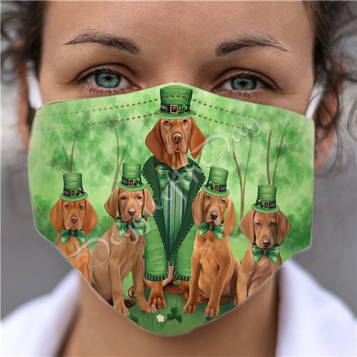 St. Patricks Day Irish Vizsla Dogs Face Mask FM50199