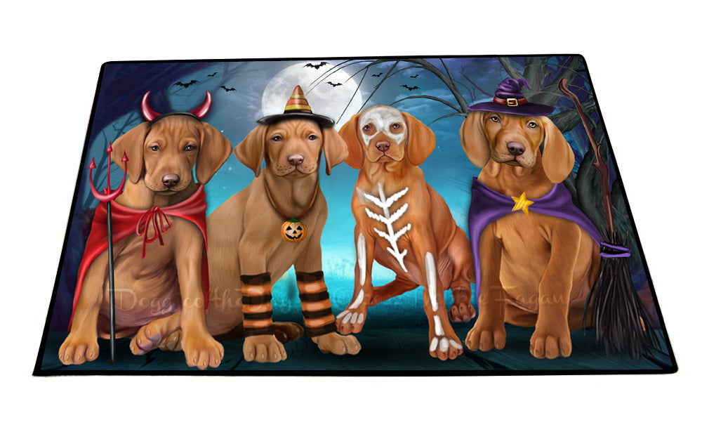Happy Halloween Trick or Treat Vizsla Dogs Floor Mat- Anti-Slip Pet Door Mat Indoor Outdoor Front Rug Mats for Home Outside Entrance Pets Portrait Unique Rug Washable Premium Quality Mat
