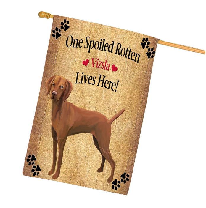 Spoiled Rotten Vizsla Dog House Flag Outdoor Decorative Double Sided Pet Portrait Weather Resistant Premium Quality Animal Printed Home Decorative Flags 100% Polyester FLG68573