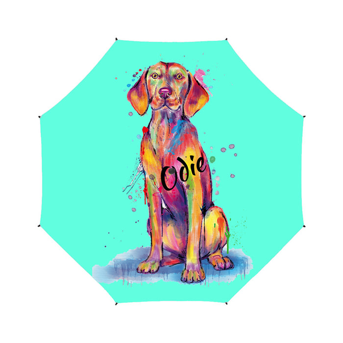 Custom Pet Name Personalized Watercolor Vizsla DogSemi-Automatic Foldable Umbrella