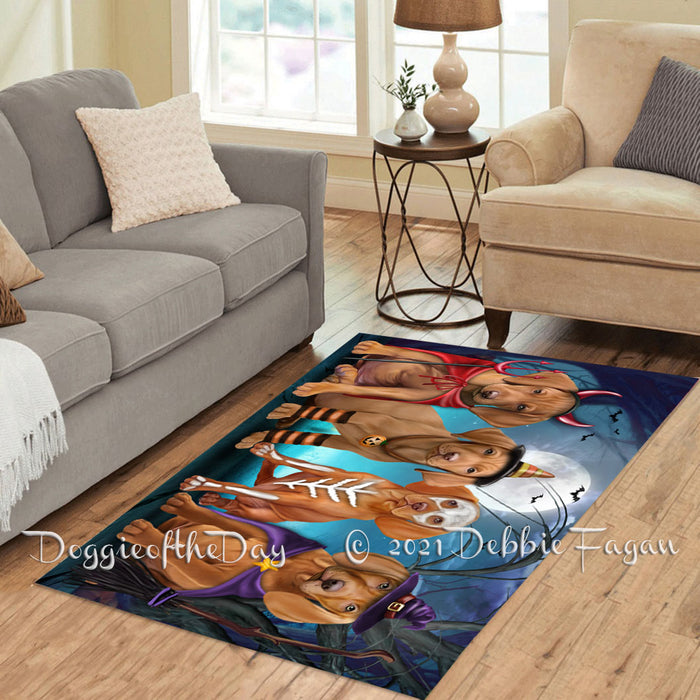 Happy Halloween Trick or Treat Vizsla Dogs Polyester Living Room Carpet Area Rug ARUG66474