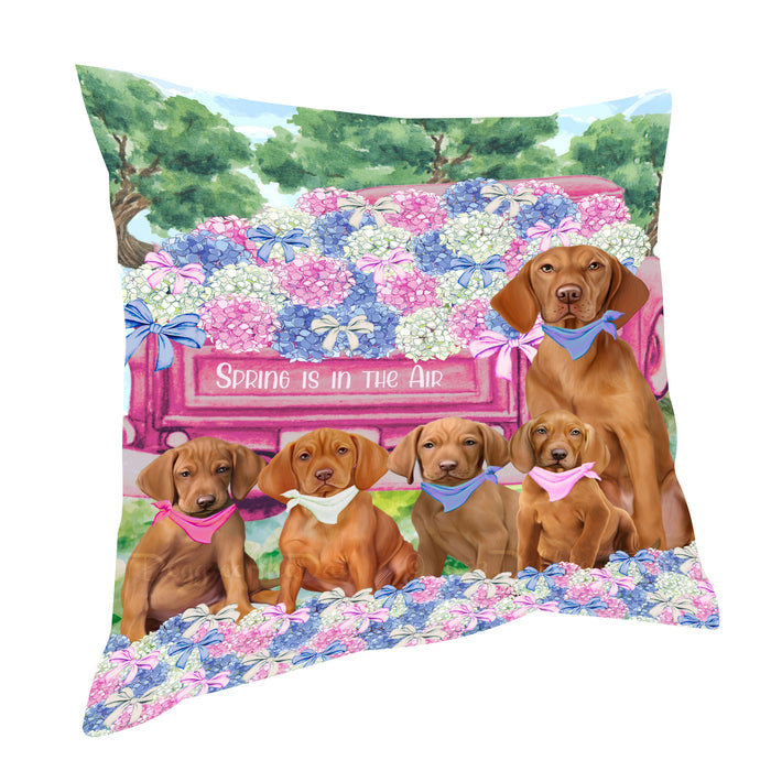 Vizsla Throw Pillow, Explore a Variety of Custom Designs, Personalized, Cushion for Sofa Couch Bed Pillows, Pet Gift for Dog Lovers