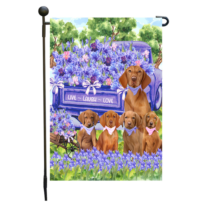 Vizsla Dogs Garden Flag for Dog and Pet Lovers, Explore a Variety of Designs, Custom, Personalized, Weather Resistant, Double-Sided, Outdoor Garden Yard Decoration