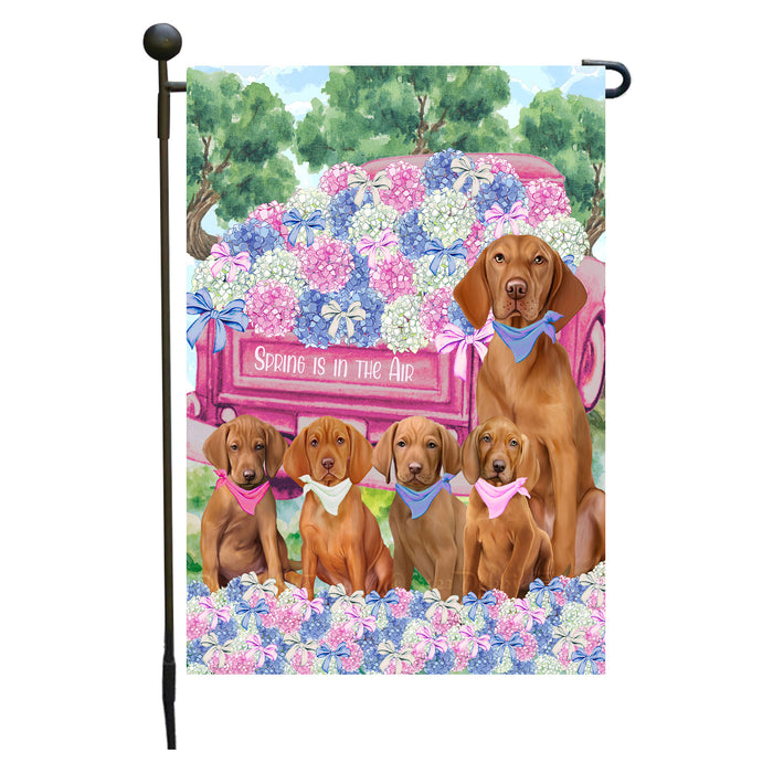 Vizsla Dogs Garden Flag: Explore a Variety of Personalized Designs, Double-Sided, Weather Resistant, Custom, Outdoor Garden Yard Decor for Dog and Pet Lovers