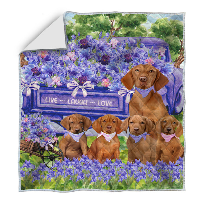Vizsla Quilt, Explore a Variety of Bedding Designs, Bedspread Quilted Coverlet, Custom, Personalized, Pet Gift for Dog Lovers