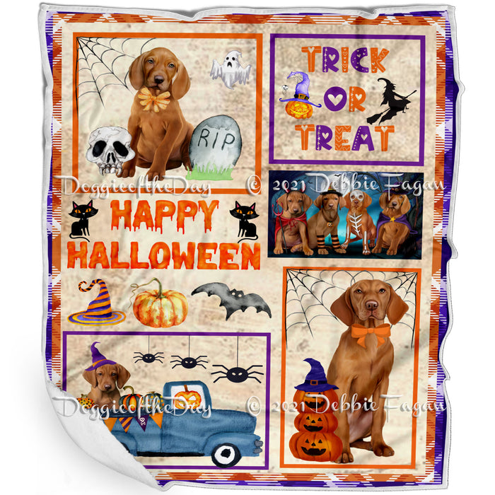 Happy Halloween Trick or Treat Vizsla Dogs Blanket BLNKT143799